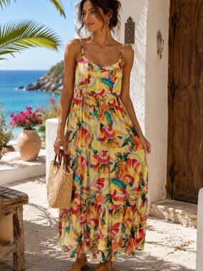 farm rio satin halter dress | Dresses | Farm Rio X Anthropologie Anthropologie dresses
